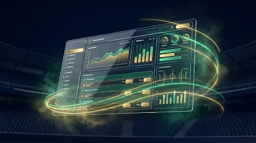 Abstract dark dashboard showing balance and payment activity charts in Betbhai9 gold and green